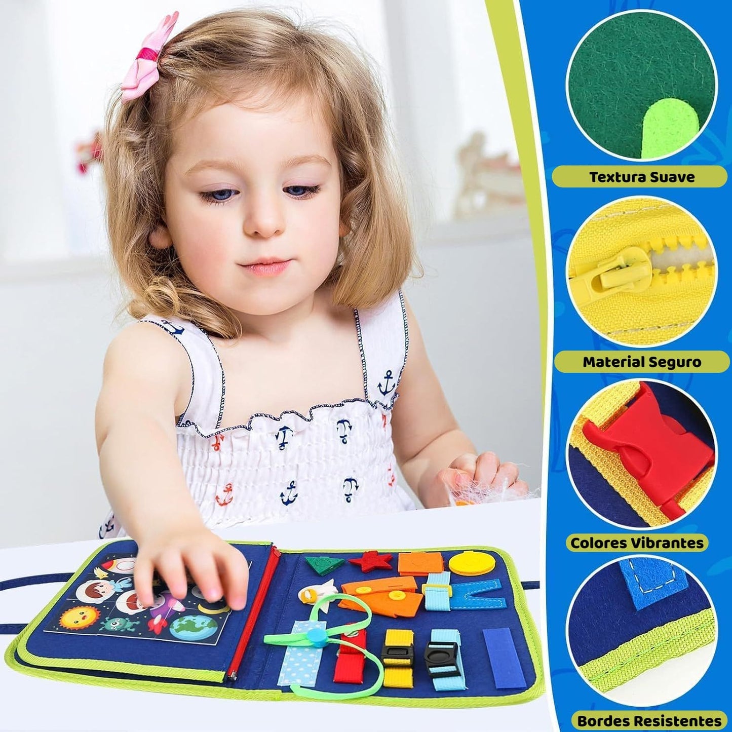 Busy Board Montessori fieltro para bebés y niños