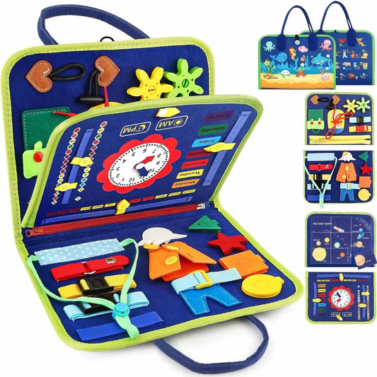 Busy board Montessori de actividades para niños