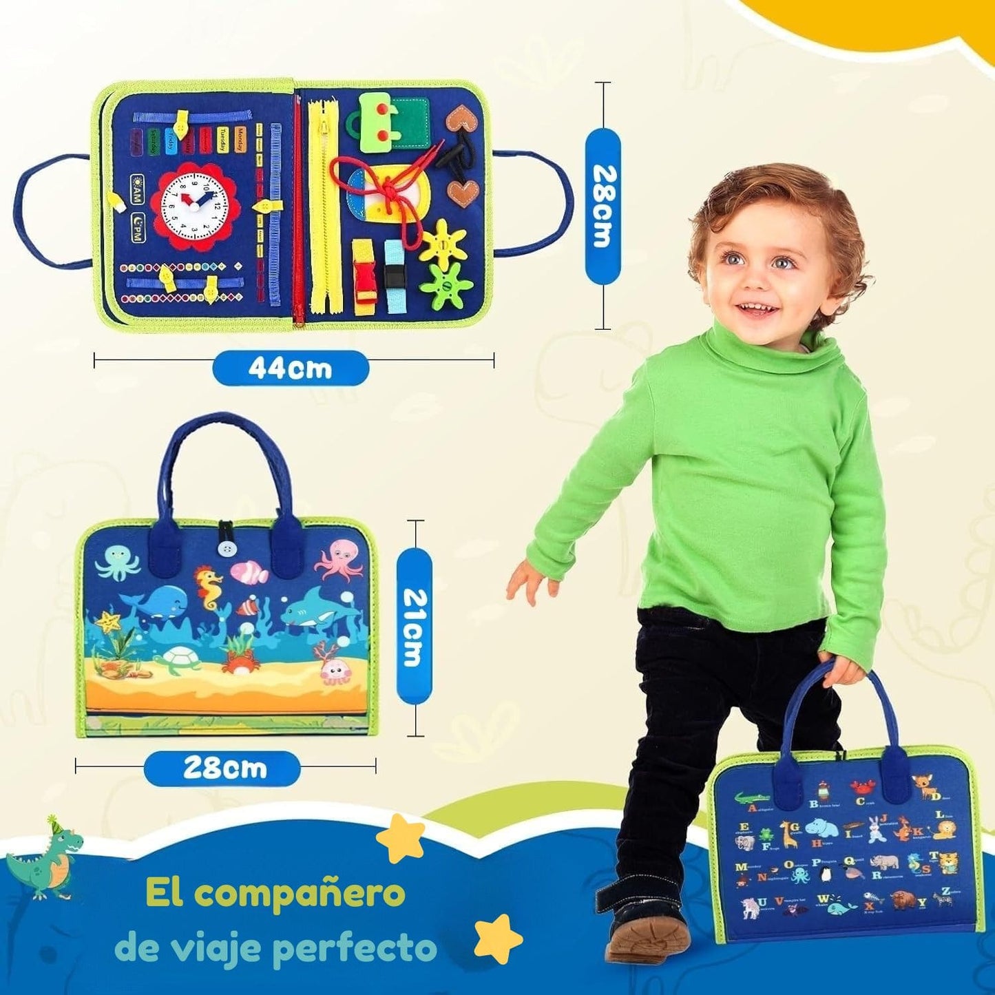 Maletín de fieltro con Broches y Cierres